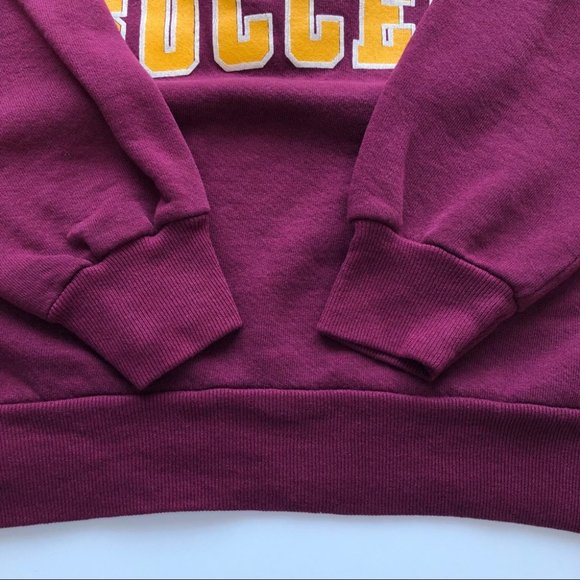 Vintage 80s Burgundy Crew Neck Raglan Sweatshirt L - Picture 3 of 7